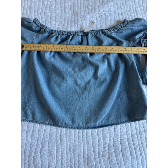 Madewell Blue Off-Shoulder Blouse - Picture 8 of 10